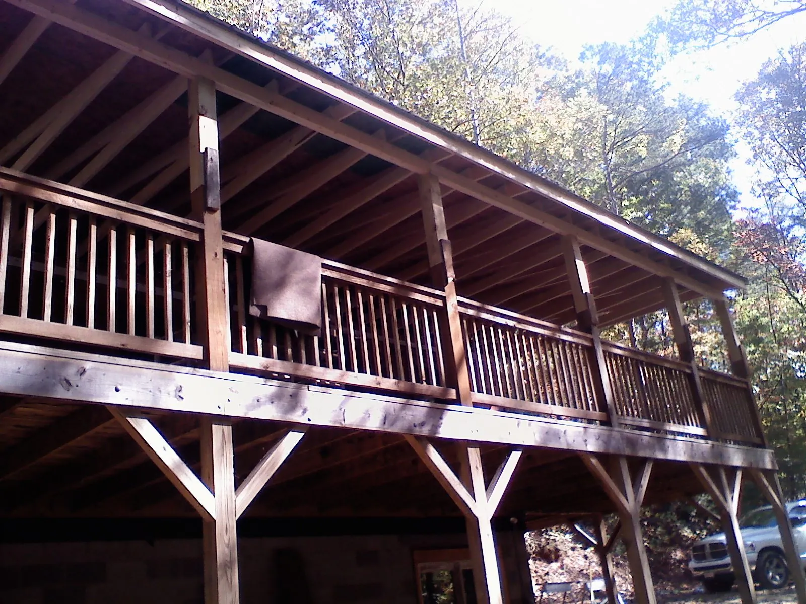 Timber framing under a new elevated porch and deck — Roof Leak Repair in Jersey Mills by Roofing Brothers